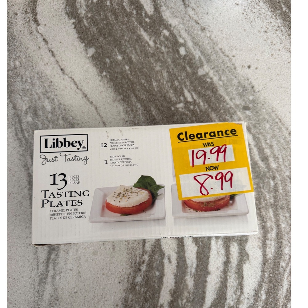 Libbey white Just Tasting Plates 13-piece set open box tapas dessert party